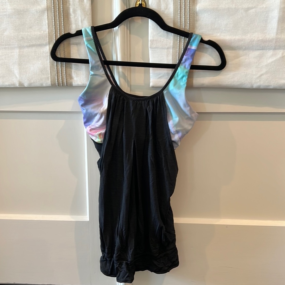 Lululemon Sz 4 Run Times Tank - Sky To Seawheeze 2014 - Water Color Black
